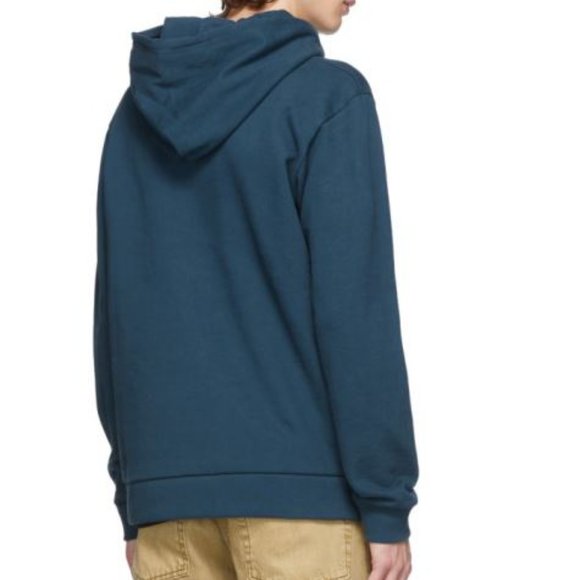 A.P.C. BEAU HOODIE SWEATSHIRT IN TEAL BLUE - Picture 2 of 10